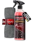 IVALITY Ceramic Versiegelung Auto 750ml mit Abperleffekt – Inkl. 2 Mikrofasertücher, Schützt den Lack und verstärkt die Farbtiefe, Keramikversiegelung, Glas & Lackversiegelung Auto Spray
