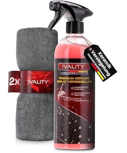 IVALITY Ceramic Versiegelung Auto 750ml mit Abperleffekt – Inkl. 2 Mikrofasertücher, Schützt den Lack und verstärkt die Farbtiefe, Keramikversiegelung, Glas & Lackversiegelung Auto Spray IVALITY Ceramic Versiegelung Auto 750ml mit Abperleffekt – Inkl. 2 Mikrofasertücher, Schützt den Lack und verstärkt die Farbtiefe, Keramikversiegelung, Glas & Lackversiegelung Auto Spray