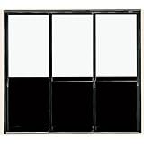 リクシル TOSTEM トステム ブラック(T) 3枚建て 中桟付き ランマなし 2600mm×2000mm 4mm不透明ガラス/同色アルミパネル 受注生産 ドア