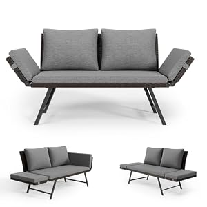 CYHWQ Multifunktionales Gartensofa und Gartenbank, Grau