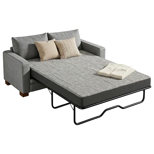 Lunarflex 4 Inch Queen Size Sofa Bed Mattress Gel Memory Foam for Pull Out Couch Washable Cover & Non-Slip Base Cooling & Comfort Ideal for Apartments RV Guest Room 72x58x4