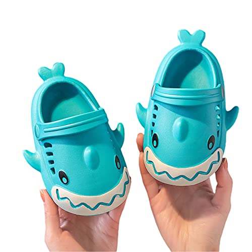 Pantuflas de tiburón para bebé Zapatillas Antideslizantes para niños y niñas patrón de tiburón Lindo Divertido Zapatos de baño de tiburón Suave para bebé Unisex Zapatillas (Verde, 17.5 cm) Cover