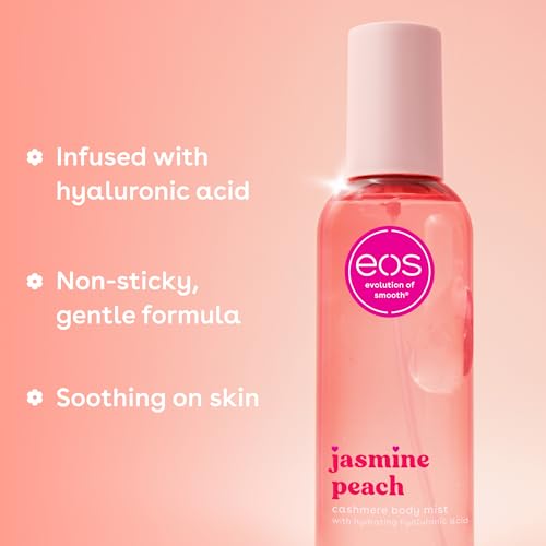eos Cashmere Body Mist, Jasmine Peach, Body Spray for Women, Hair Mist, Floral Perfume, Moisturizing, Hyaluronic Acid, Glycerin, Vegan, Cruelty-free, 6 fl oz — view 5