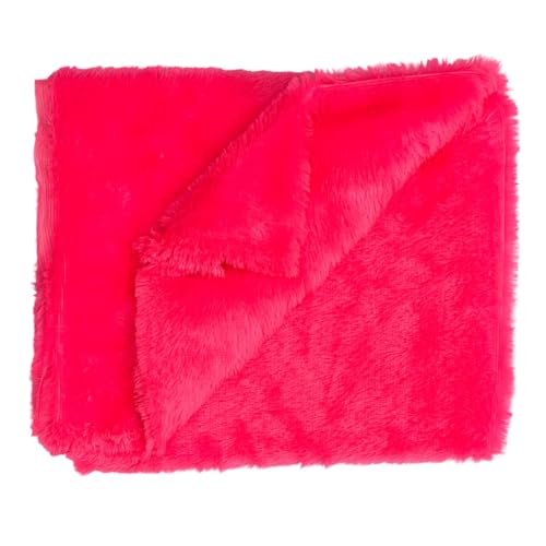 Image of Quago Fur Fabric Unstitched Super Soft Cloth for Baby Photoshoot, Soft Toys Making, Art and Craft, Dress Material, Decoration etc. (1 Mtr, 60 Inch Pana) (Dark Pink)