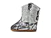 Old West Boots Baby Girl's Slither (Infant) Black Silver Snake Print Foot/Antique Shite Shaft 0 Infant M