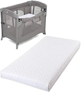 Baby Travel Cot Foam/Mattress  Quilted Breathable | Anti Allergenic | Waterproof Cover for Toddler Pram, Swing, Cradle, Crib or Bassinet - Fits Most Graco/M&P Toddler Cots (93 x 64 x 6 cm)
