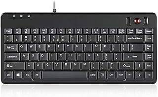 Perixx PERIBOARD-505H Wired Mini Keyboard with Trackball, Built-in 0.55 Inch Trackball and 2