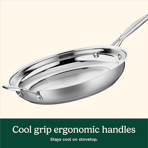 Cuisinart Classic Collection 12" (30 cm) Skillet with Lid, Stainless Steel (722-30HSSLC) by Cuisinart - Image 2