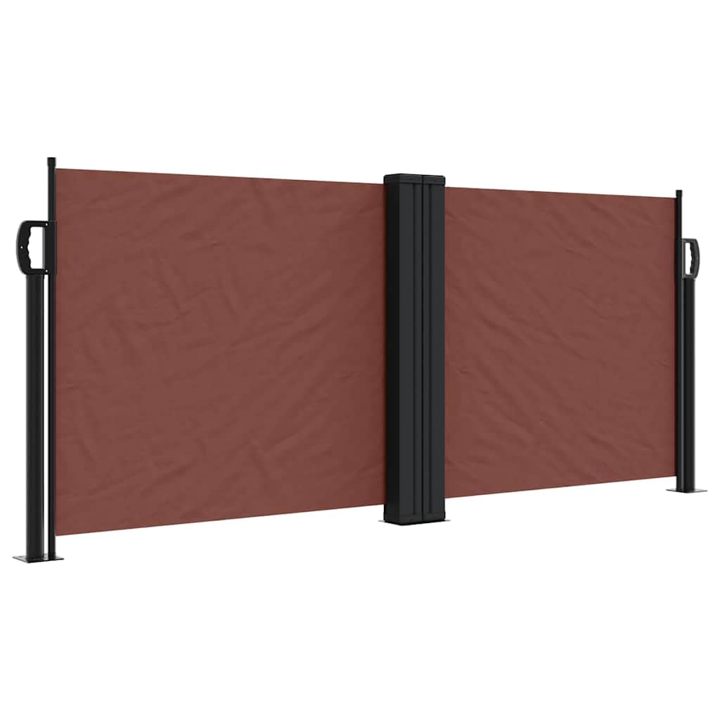 Auvent latéral rétractable en acier et polyester marron haute densité