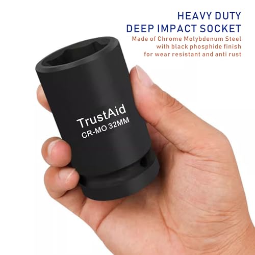 TurstAid 3/4 Inch Drive Impact Socket 2 Inch, Heavy Duty Cr-Mo Deep Impact Sockt, 6-Point Design, SAE by TrustAid - Used condition - Image 5