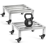 MorningRo 2 Pack Dunnage Rack with Wheels 13.8' L x 13.8' W, 3.9' H