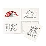 Größe: DIN A6 MOPS ME 4 Postkarten, Karten, Postkarte, Karte, mit Büttenrand, Set Nr. 4
