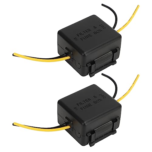 aqxreight Car Power Filter, 2 Channels, 12V, Universal Compatibility, Noise Reduction, ABS Construction