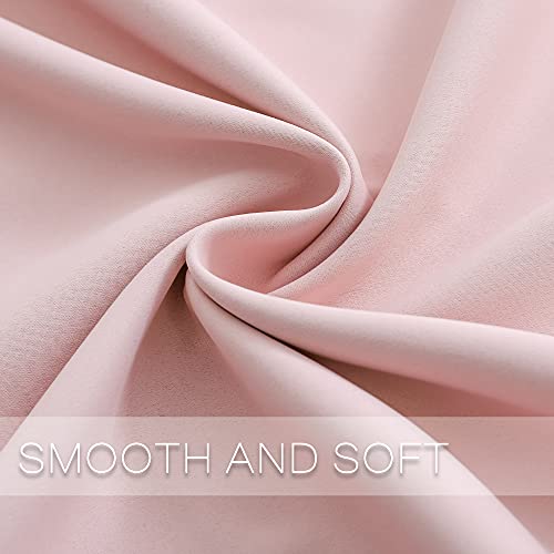 Rideau polyester mélangé rose bébé occultation légère 2 Pack - 8