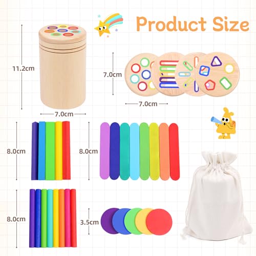 wotoyd Montessori Spielzeug ab 1 2 3 Jahre – 4-in-1 Holzspielzeug mit Motorik, Sortier- und Sensorikspiel, ideales Baby Kleinkind Spielzeug als Geschenk für Mädchen und Jungen