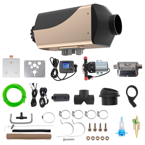 7KW Diesel Air Heater 12V All-in-One Diesel Heater Water Air Heating, Diesel Water Heater With LCD, 9L Tank, Auto Temp Control, diesel heater with plateau version (19000 ft), for Car, Truck, Boat, RV