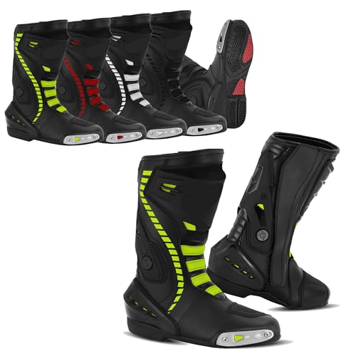 Zapatos de Moto para Hombre (Verde, Sistema tallas calzado EU, Adulto, Hombre, Números, mediano, 44)