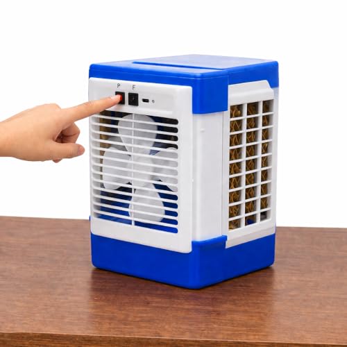 Image of Lapras 𝟏𝟓 𝐘𝐚𝐫 𝐋𝐨𝐧𝐠 𝐋𝐢𝐟𝐞 𝐖𝐚𝐫𝐫𝐚𝐧𝐭𝐲, Rechargeable Mini Air Cooler with Strong Airflow, Dual Speed Cooling Fan and USB Charging for Bedroom, Office and Travel Use