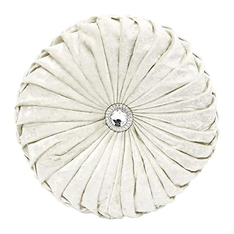 Cojín redondo de terciopelo con diamantes (blanco, 35-45 cm) Cover