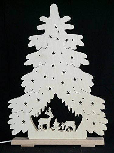 Rudolphs Schatzkiste Schwibbogen Tanne mit Waldtieren und Beleuchtung...