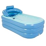 SUPER BEQUEM - Unsere aufblasbare Wanne ist super bequem mit aufblasbaren Rückenlehne, Armlehnen und Kissen. Es ist bekannt, dass regelmäßiges Bad dazu beitragen, Giftstoffe im Körper zu beseitigen, die Haut zu verbessern und den Körper abzunehmen.