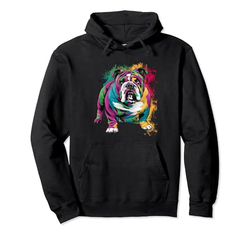 Dog Lover diseña bulldog inglés colorido para hombre Sudadera con Capucha