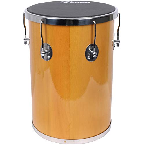 Surdo Axe - Serie Tribo 60X22' Inox Escovado Aro Bola Cromadaado Pele Animal