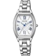 [Citizen] 腕時計 ウィッカ ソーラーテック 電波時計 防水 トノー型 シルバー ホワイト 白 ソーラー電波 アナログ ビジネス シンプル ギフト 秒針 日付 KS4-014-11 レディース