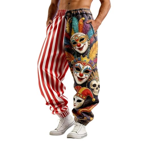 Pantalones de ocio 'Carnival' para mayor comodidad, estilo en la vida cotidiana, pantalones de moda con ajuste moderno para el tiempo libre, rojo, L