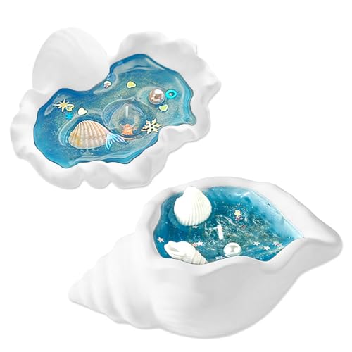 Shell Candles, 2-Pack Scented (Bluebell & Frangipani), Ocean-Inspired Soy Candles