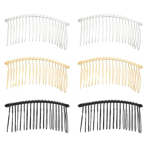 18 Pcs 20 Teeth Metal Wire Hair Combs Hair Clip Side Combs Bridal Wedding Veil Hair Combs French Styling Hair Combs Small Veil Hair Combs image 4