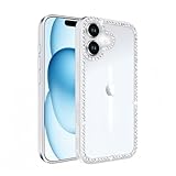 Bonitec Compatible with iPhone 16 Bling Clear Case Rhinestone Diamond for Women, Cute Sparkle Glitter Crystal Phone Cover for Girl