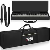 OUUTMEE 88 Keyboard Tasche Zwei Möglichkeiten Zum Tragen,136 x 18 x 34 cm Keyboard Piano Tasche,600D Waterproof Oxford Cloth Piano Tragetasche,Schwarz