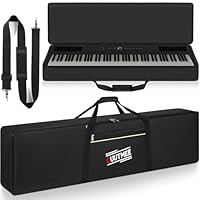 OUUTMEE 88 Keyboard Tasche Zwei Möglichkeiten Zum Tragen,136 x 18 x 34 cm Keyboard Piano Tasche,600D Waterproof Oxford Cloth Piano Tragetasche,Schwarz