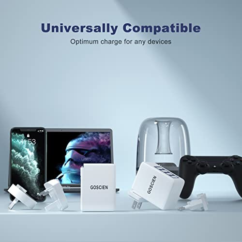 Worldwide Travel Adapter, GOSCIEN 4 Port USB Plug Wall Charger 6.2A Universal Travel Charger Adaptor with UK EU US AUS Travel Plug Adaptor Charger for Mobile Phones, Kindle, Tablet, Power Bank & More - Image 5