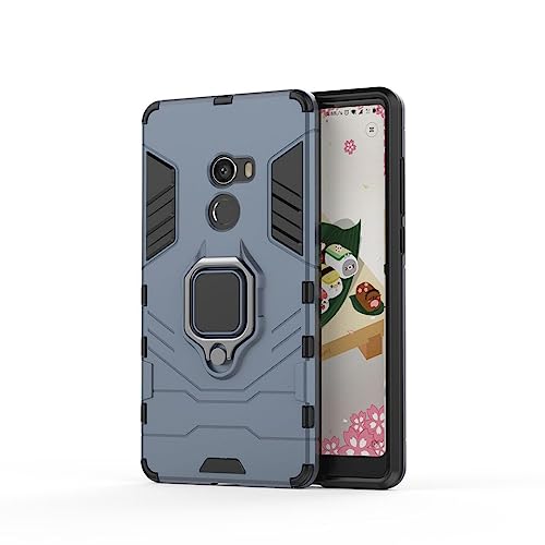 SATURCASE Schutzhülle für Xiaomi Mi Mix 2, Ring Kickstand Hybrid 2 in 1 [PC und Silikon] Zweilagige Bumper Stoßfeste Schutzhülle für Xiaomi Mi Mix 2 (HZ-Navy Blue)