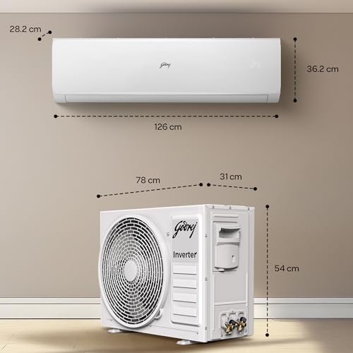 Image of Godrej 3 Ton 3 Star, 5-In-1 Convertible Cooling, AI powered, Inverter Split AC (Copper, 2025 Model, Heavy duty cooling at 52 C, AC 3T SIC 36JTC3 WZP, White)