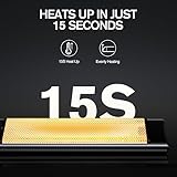 K&K Hair Straighteners for Women, Professional Straightener and Curler 2 in 1,100% Pure Titaniuam with Nano Ceramic Tourmaline Coating Plate, 130-230°C Dual Voltage Flat Iron UK Plug, Black - Image 7