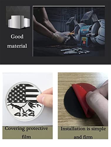 Image of CONGCONG for Jeep Emblem babge Snow Mountain Emblem 4x4 Metal Automotive Badge Specifically Designed for The Jeep Wrangler Cherokee - Stick it Anywhere (Snow Mountain Silver Black)