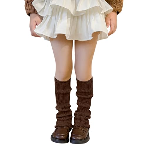 Kinderstulpen Ballettstulpen Kleinkinder Sport Tanzstulpen Beinstulpen Weiche Legwarmer für Mädchen Baby Beinwärmer Kniestrümpfe Leggings Warme Beinstulpen Grobstrick Beinstulpen (Coffee, One Size)