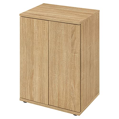 ぼん家具 【完成品】 シューズボックス 下駄箱 幅46.1cm×奥行34.1cm×高さ63cm 5段 玄関収納 靴箱 〔アジャスター〕 オーク