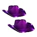 blinkee 2 Pack Light Up Purple Shiny Satin Metallic Space Cowboy Hat with Deep Purple LEDs