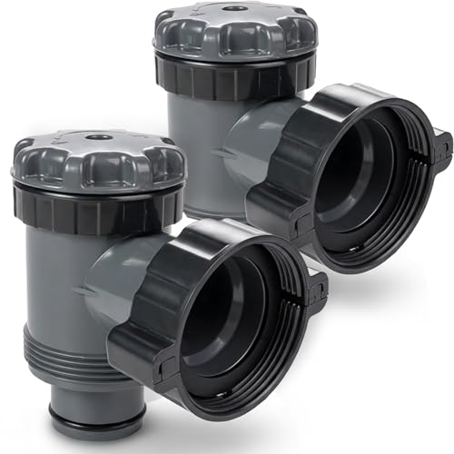 Lidary Absperrhahn Pool 38mm für Hnemix Intex Coleman Pool Zubehör Kolbenventil Pool Anschlüsse Pool Ersatzteile für Oberirdische Schwimmbecken und Poolfilterpumpe (38mm*2)