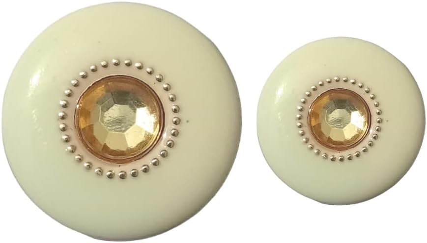 Beautiful Stone Studded Design Metal Buttons for Stylish Look for Coat | Suit | Sherwani | Nehru Jacket | Kurti ( Set of 13 Buttons- 7 Big & 6 Small Buttons )