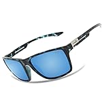 INFI Fishing Polarized Sunglasses for Men Driving Running Golf Sports Glasses Square UV Protection Designer Style Unisex (Shiny Blue Leopard/Ice Blue Lens)