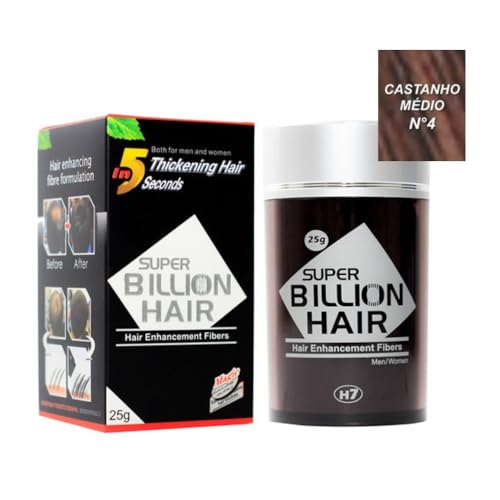 Super Billion Hair Maquiagem Capilar Disfarce para Calvície Castanho Médio 25 gramas
