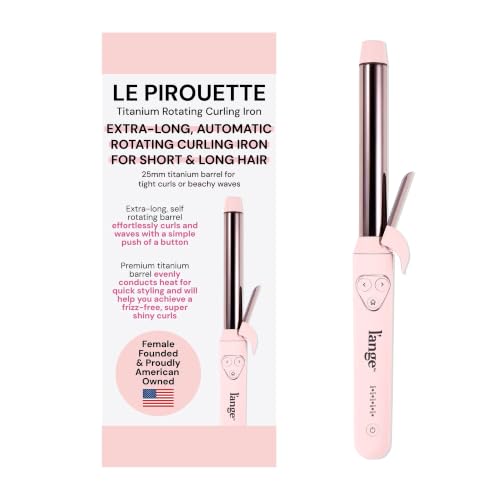 L'ANGE HAIR Le Pirouette 25MM Titanium Rotating Curling Iron, Blush - image 1