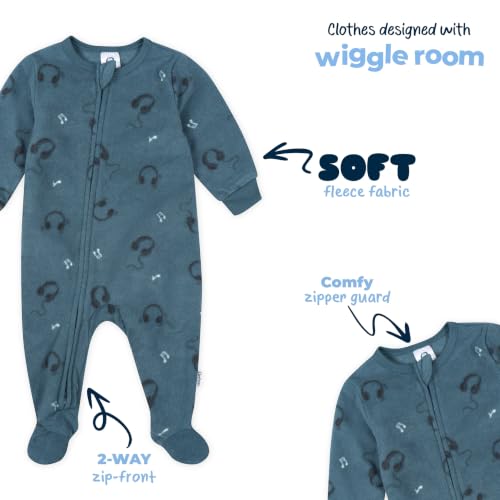 Image of Gerber Baby Boys 2-Pack Flame Resistant Fleece Footed Pajamas