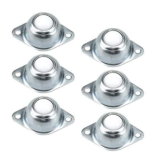 WEKON 6pcs Transferencia a Bola, Rodillo Bola de Transporte, Rodamiento de Transferencia de Bolas para Muebles Silla de Rueda S�per Duradera Di�metro 16mm Carga Max. 15kg con 2 Orificios