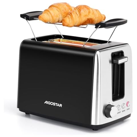 Aigostar 2 Slice Toaster with Warming Rack thumbnail